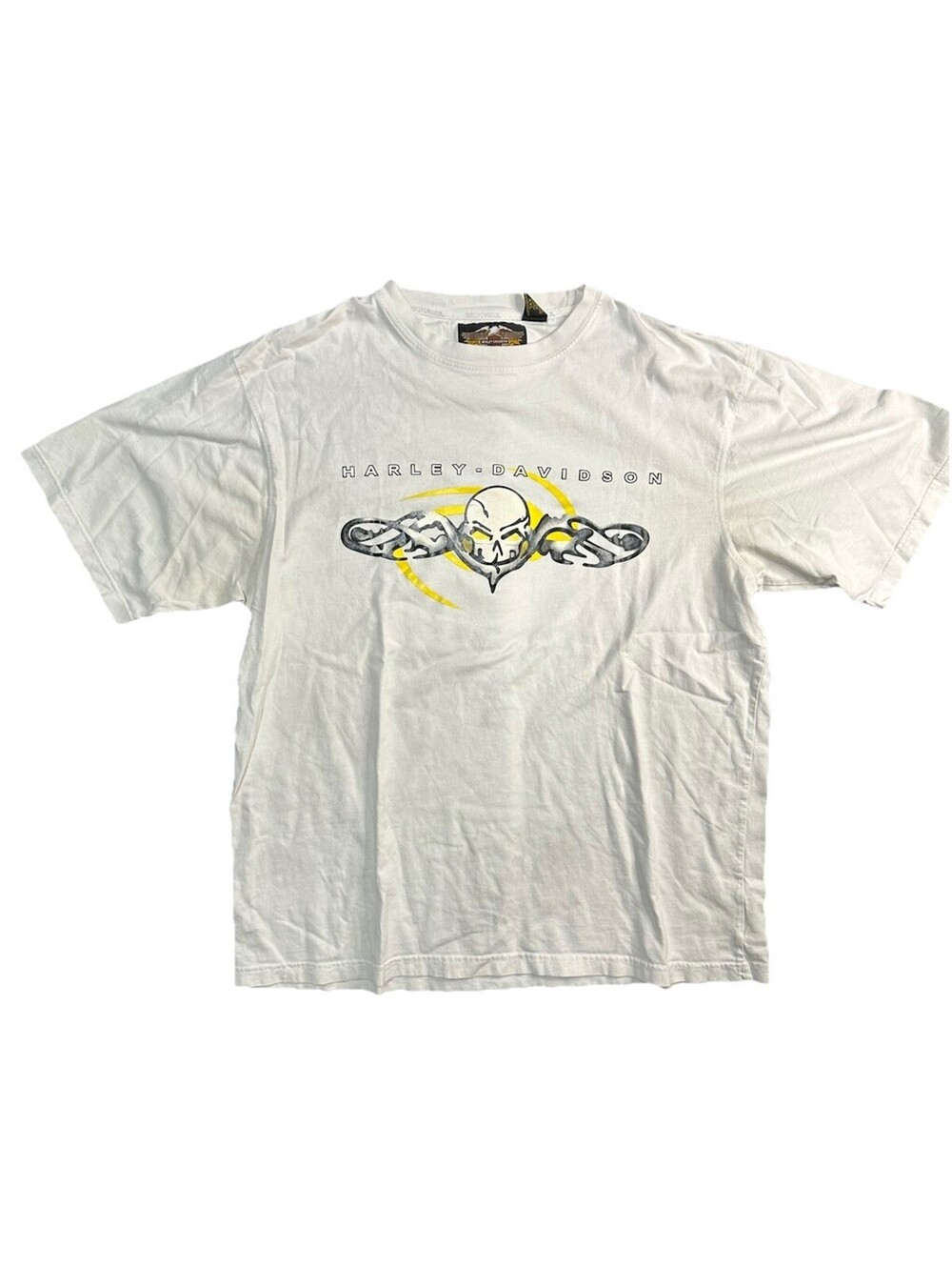 Y2K Harley Davidson Skull Flame Graphic T Shirt H&M Dover Ohio XXL